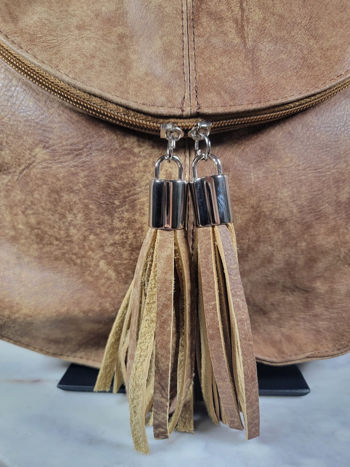 Sheepskin Leather Hightop Hobo Shoulder Bag