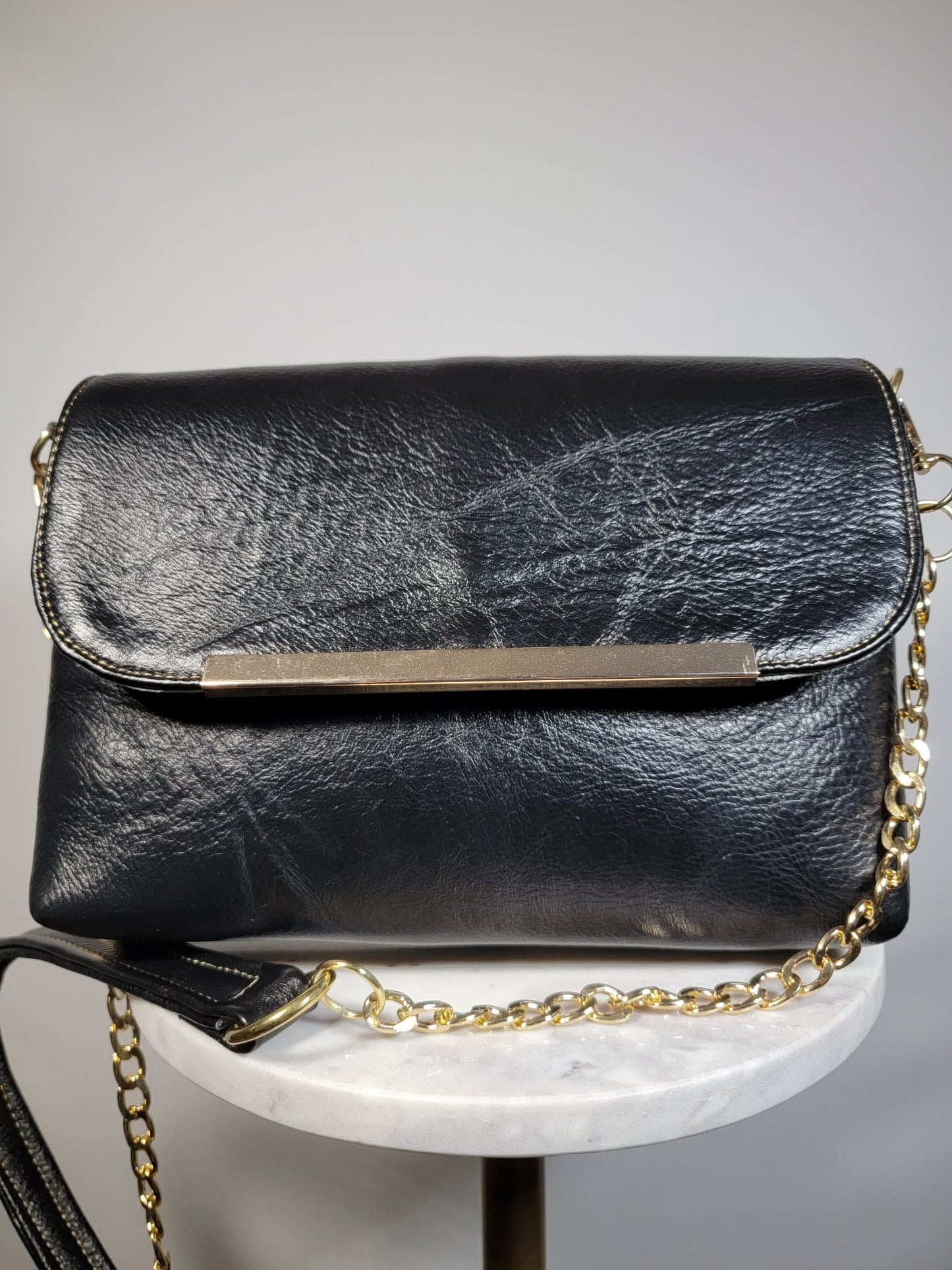 Sheepskin Leather Chain Crossbody Bag