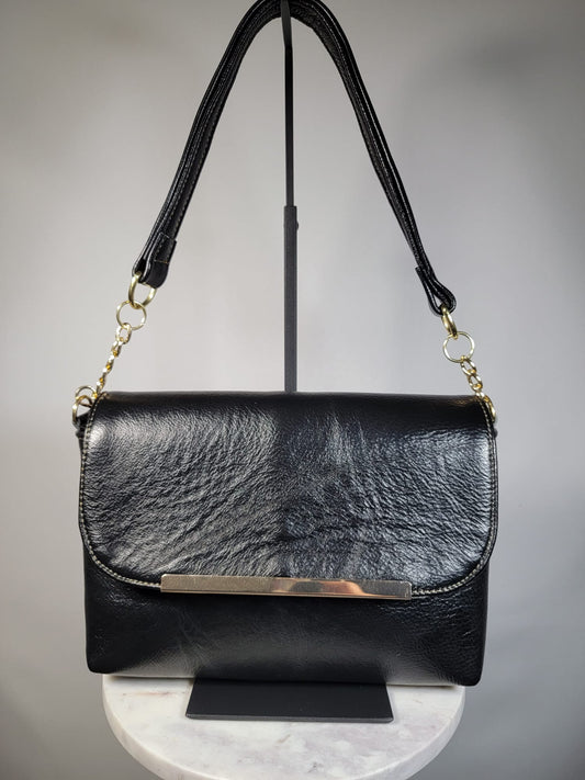 Sheepskin Leather Chain Crossbody Bag