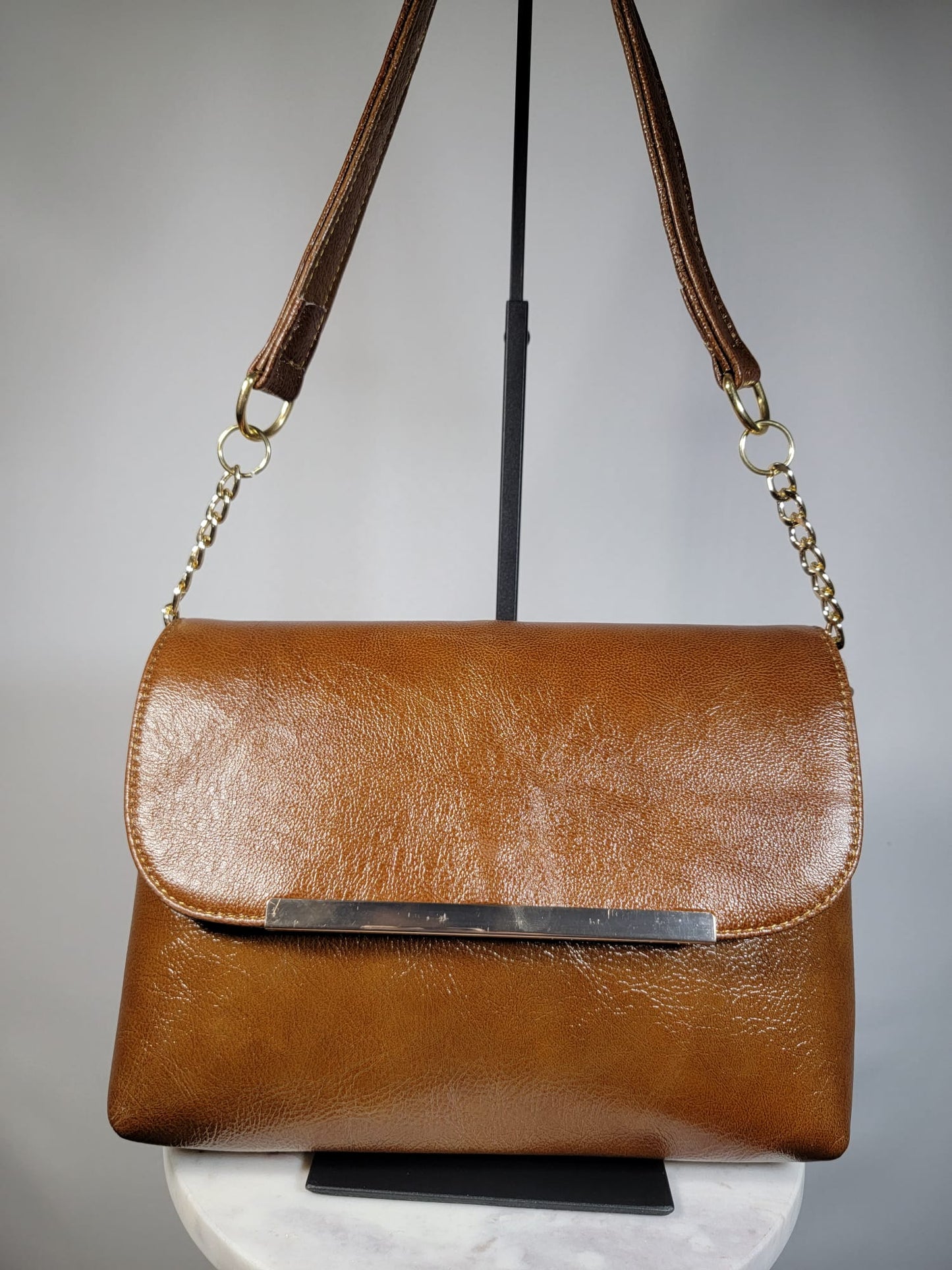 Sheepskin Leather Chain Crossbody Bag