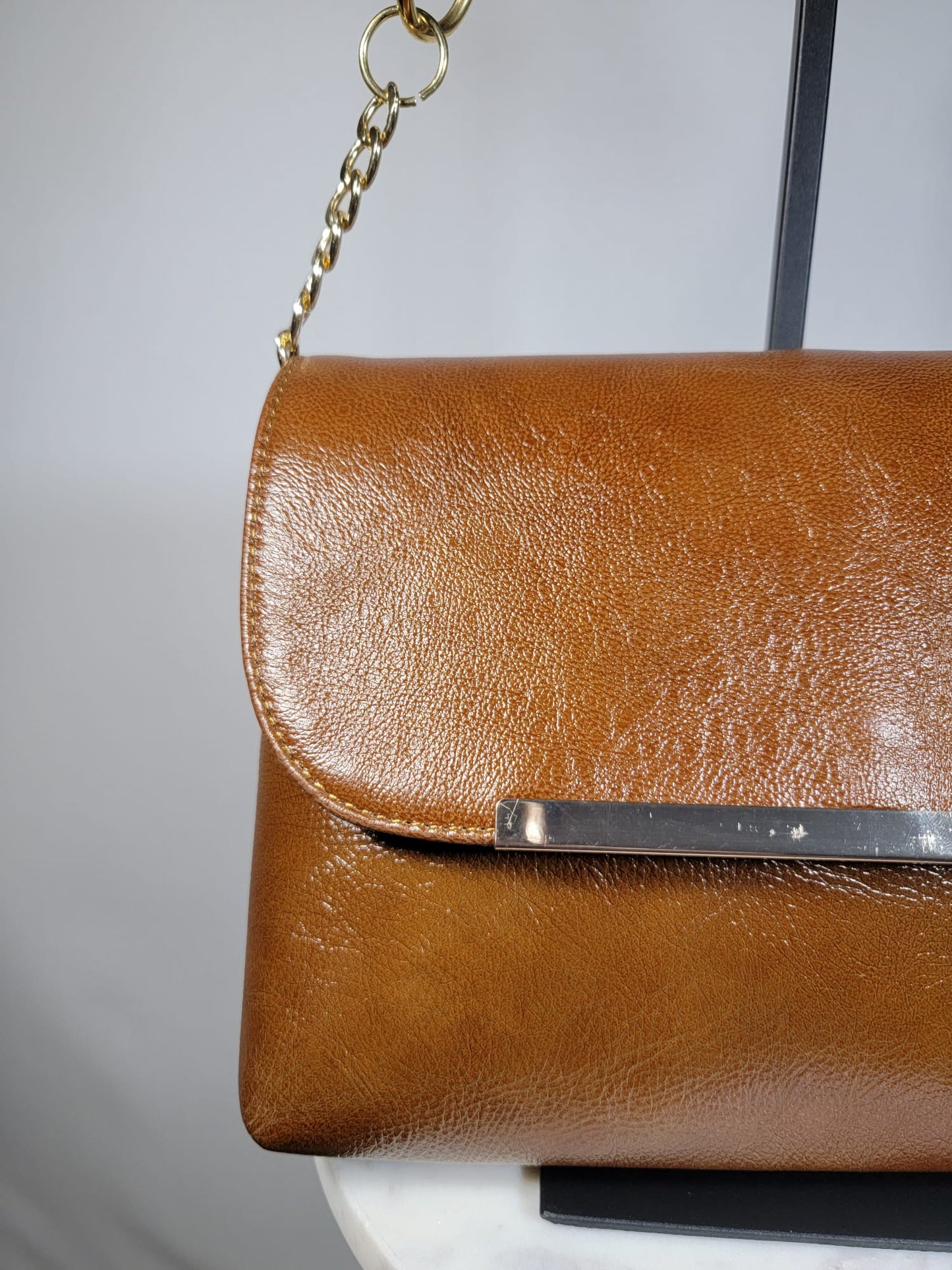 Sheepskin Leather Chain Crossbody Bag