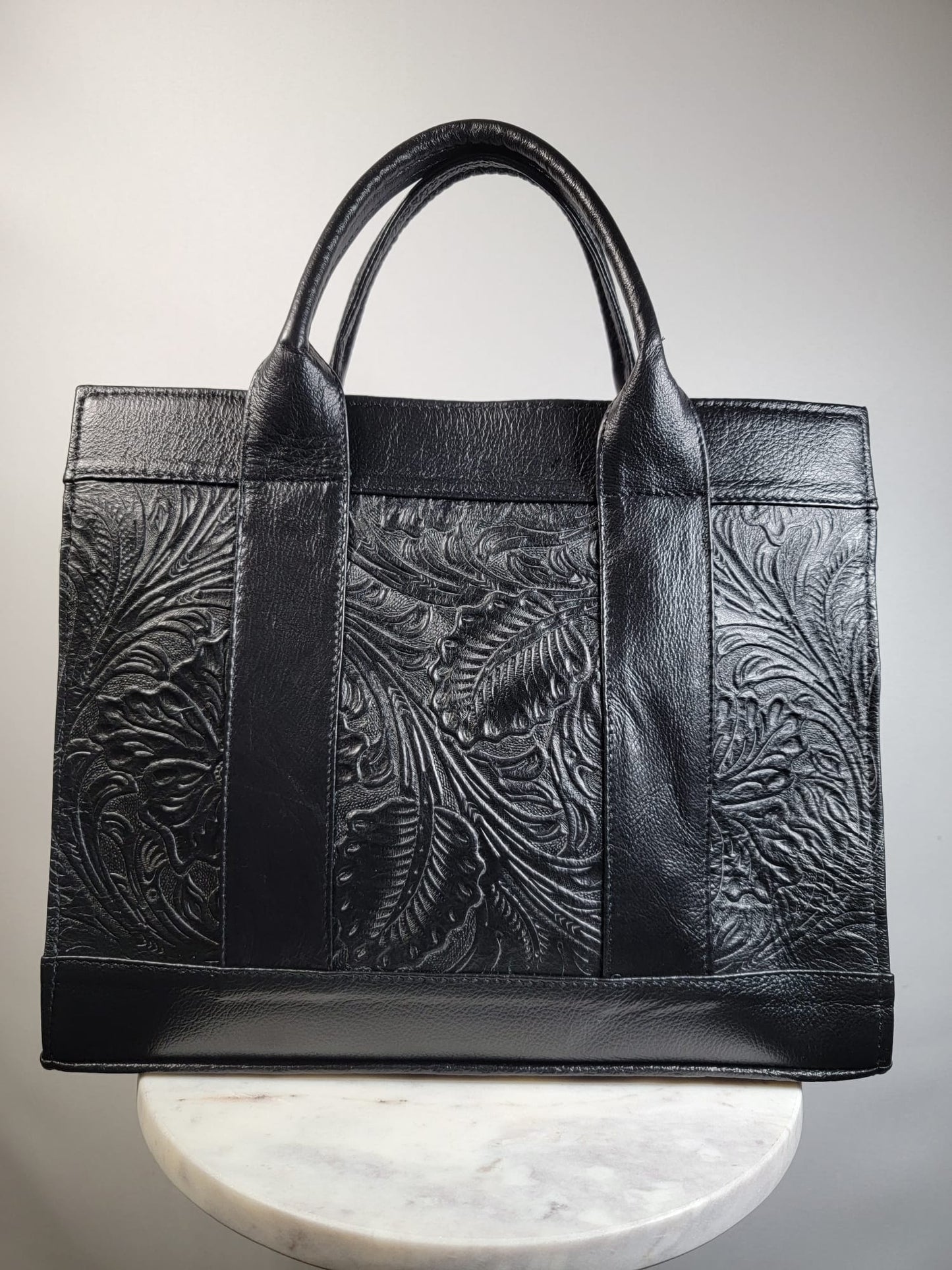 Embossed Leather Convertible Tote