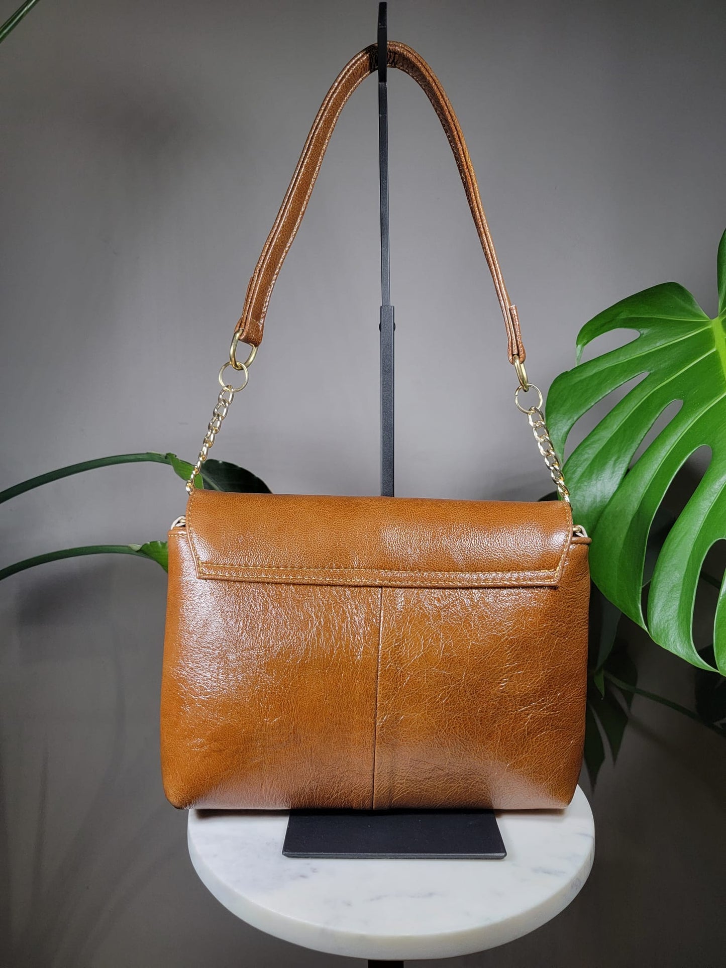 Sheepskin Leather Chain Crossbody Bag