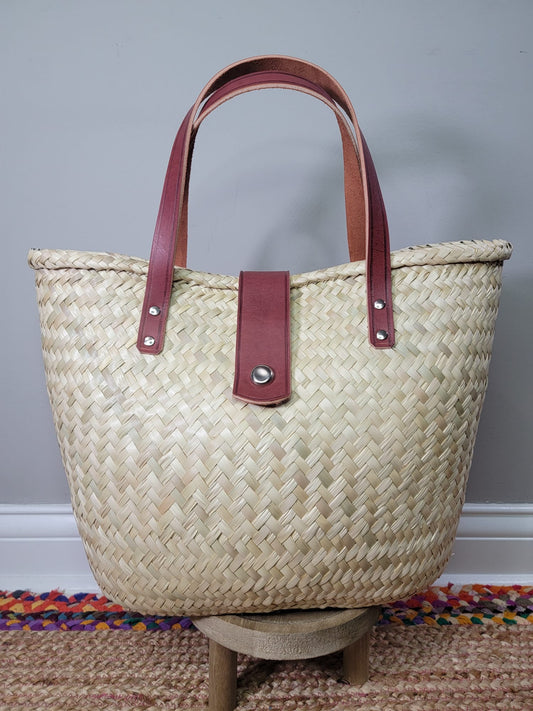 Brisa Palm Leaf Tote Basket