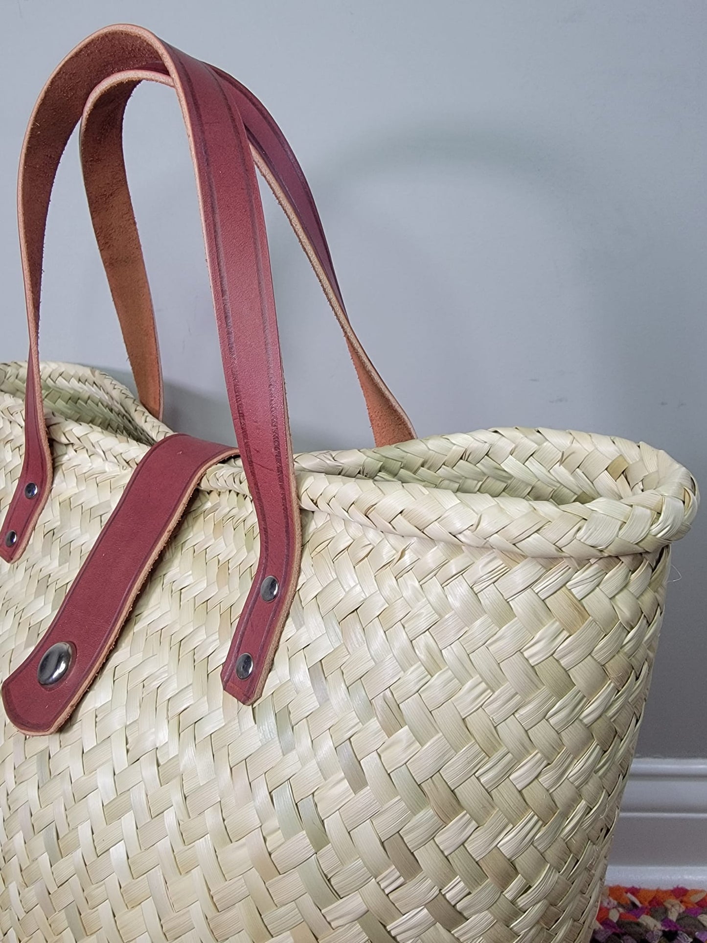 Brisa Palm Leaf Tote Basket