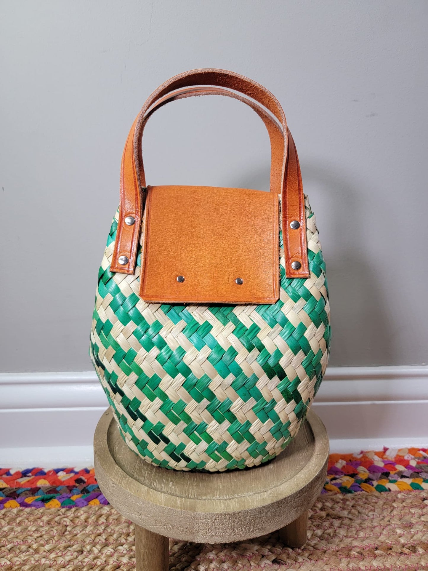 Gretel Palm Leaf Mini Handbag Basket