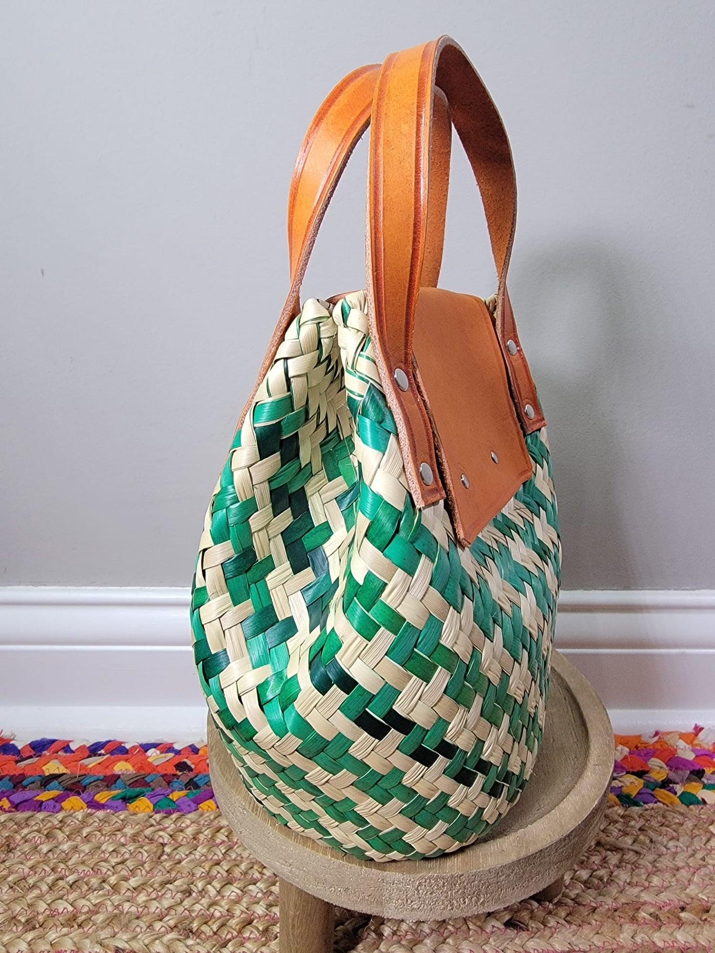 Gretel Palm Leaf Mini Handbag Basket