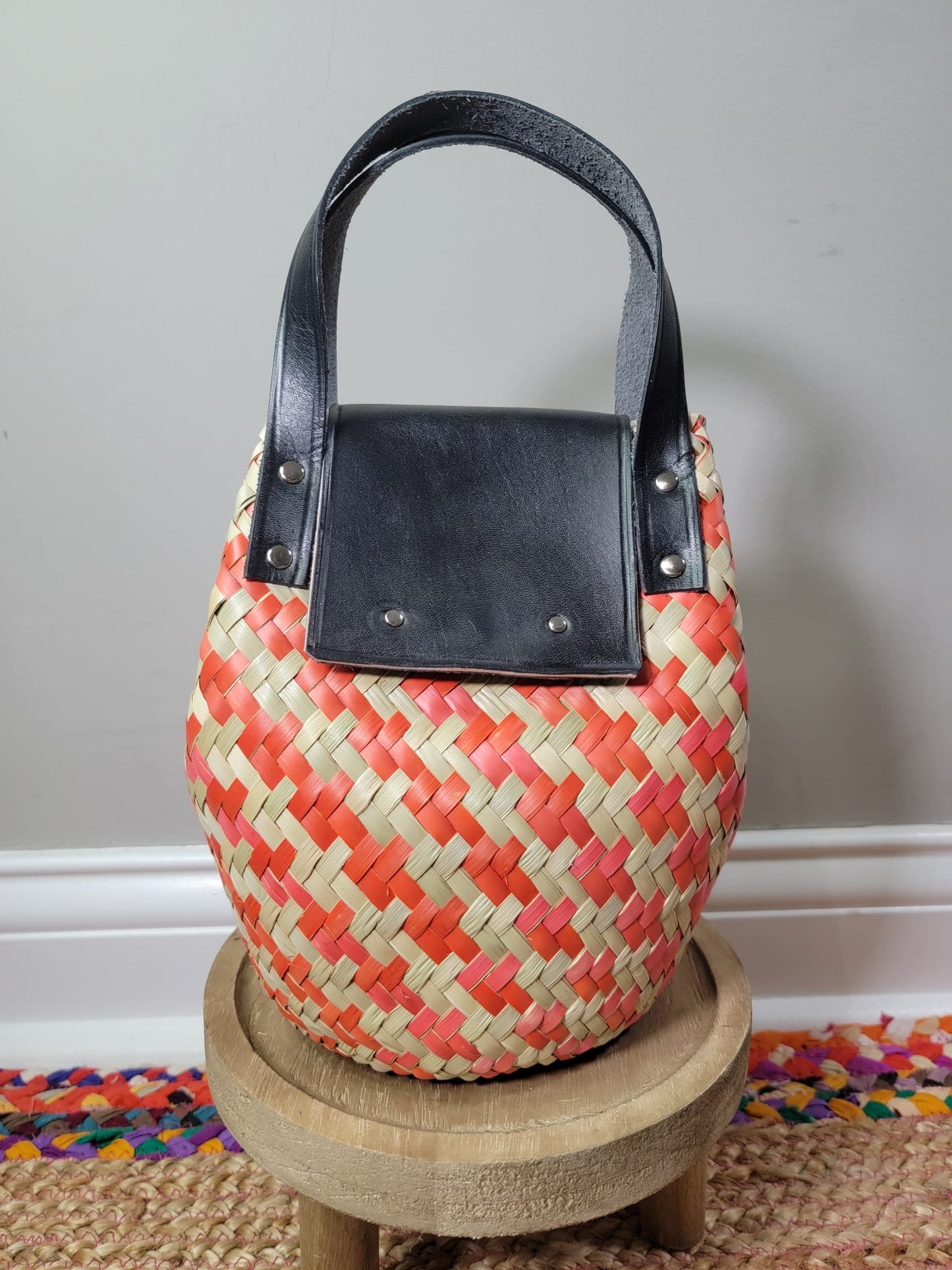 Gretel Palm Leaf Mini Handbag Basket