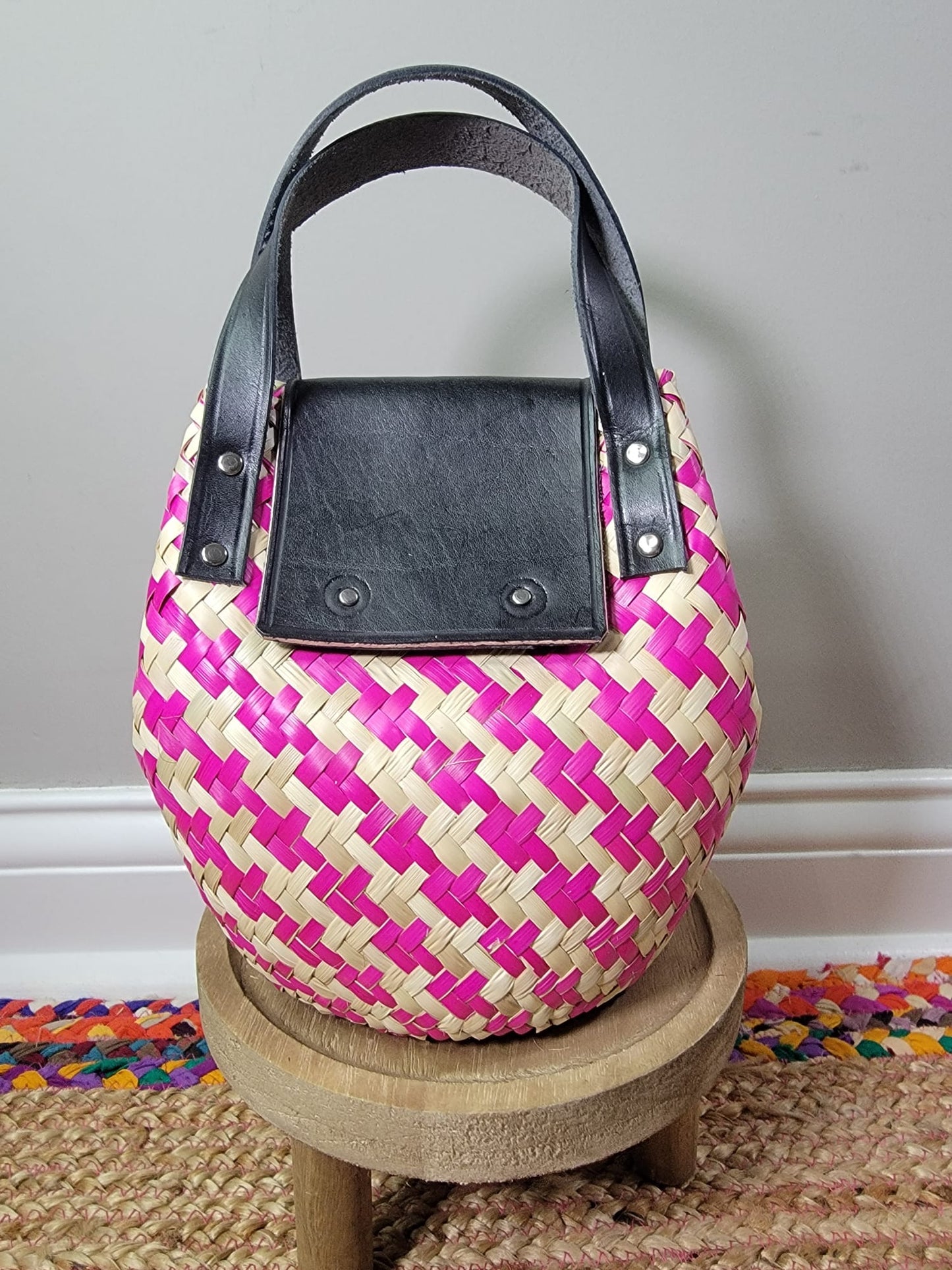 Gretel Palm Leaf Mini Handbag Basket