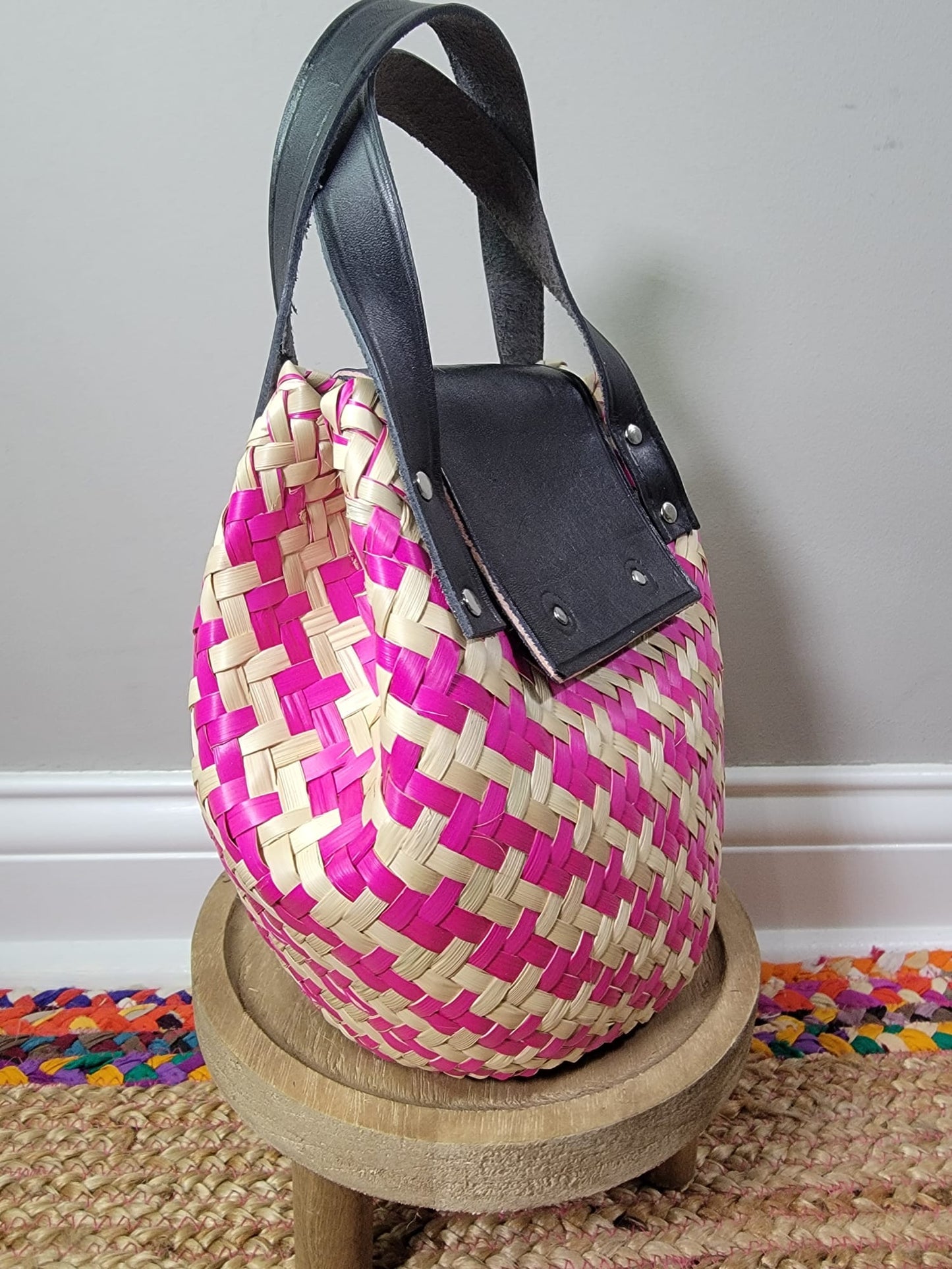 Gretel Palm Leaf Mini Handbag Basket