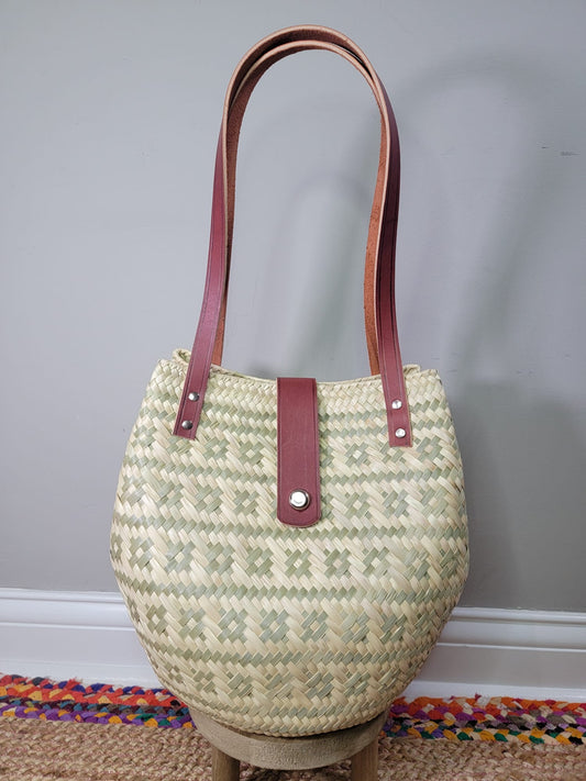 Tamara Palm Leaf Shoulder Bag Basket