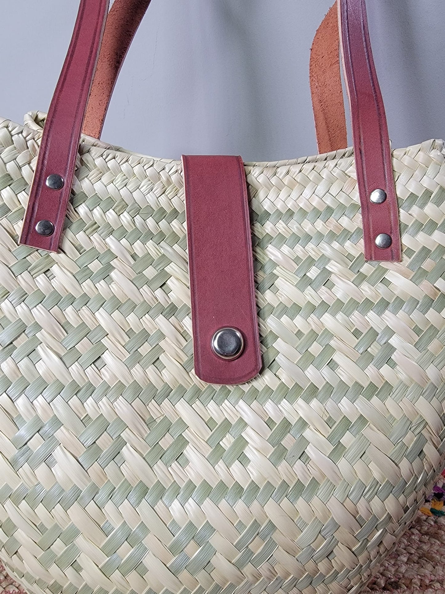 Tamara Palm Leaf Shoulder Bag Basket